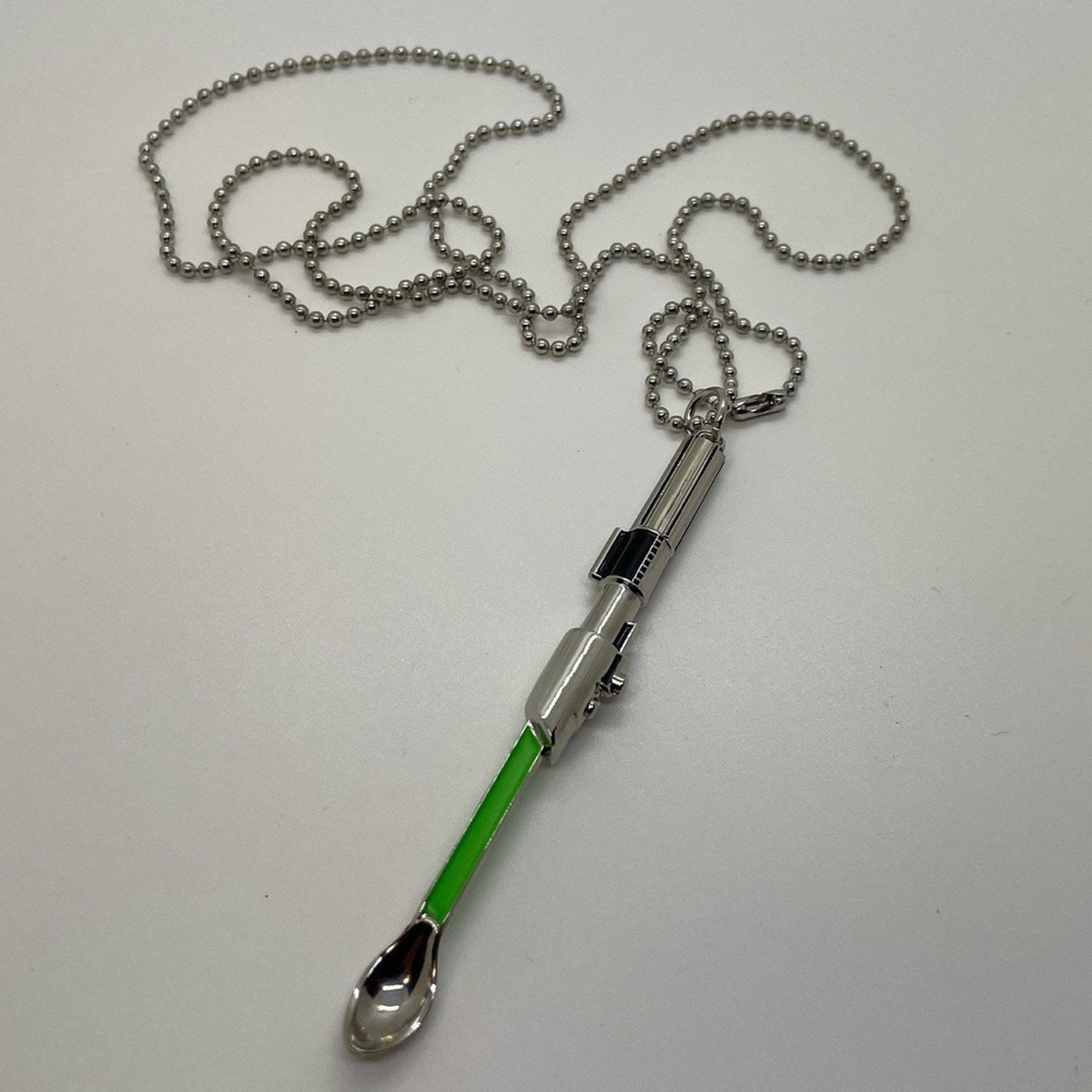Mini spoon necklace Star Wars inspired Light Saber small tiny spoon pendant grn